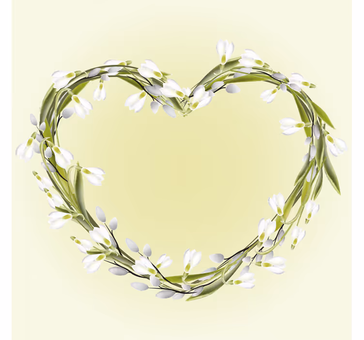 Underlag tilpasset hjerteformet blomstrelement - Tenstickers