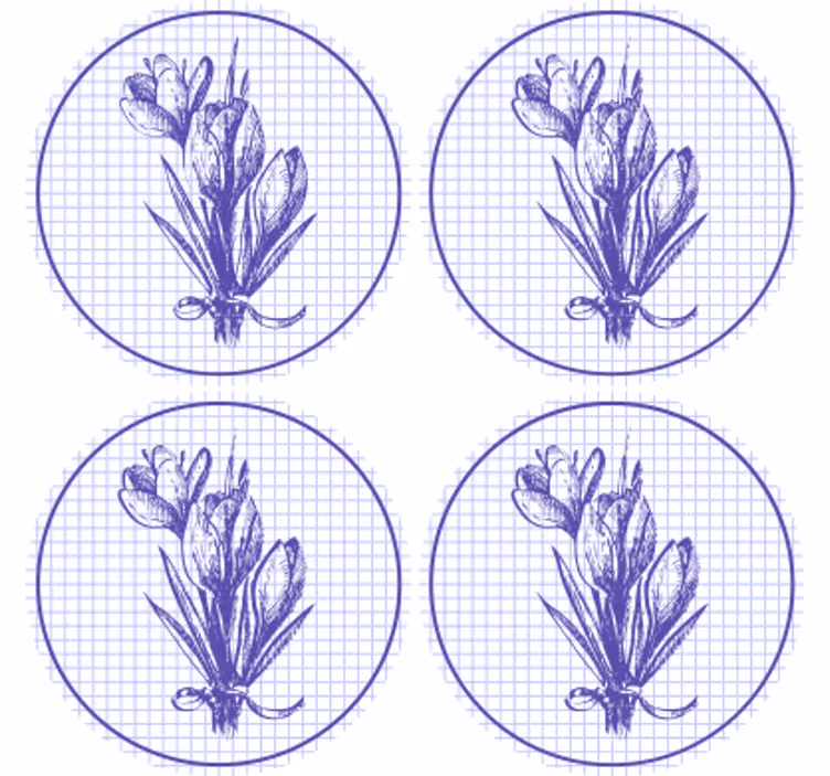 Underlag med elegant botanisk illustrasjon - Tenstickers