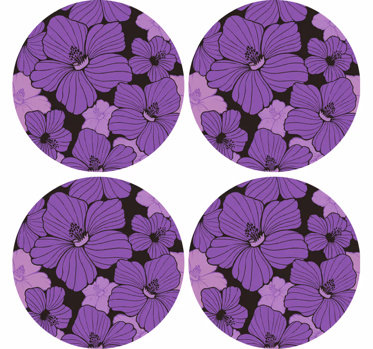 Underlag med livlig lilla blomsterdesign - Tenstickers