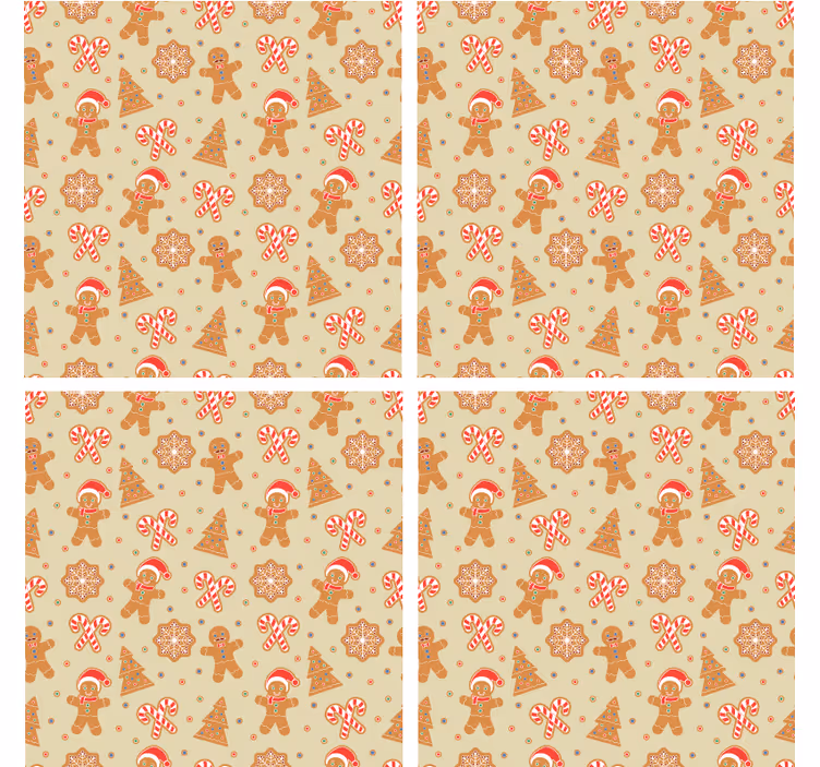 Underlag jul med festlig pepperkake mønster - Tenstickers