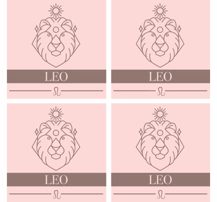 Leo rosa kort stjernetegn design underlag moderne - Tenstickers