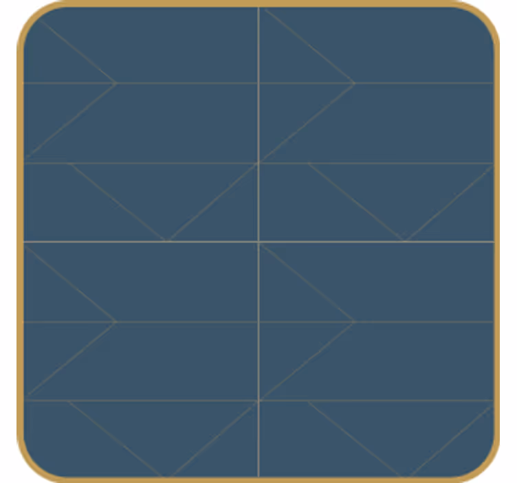 Underlag med geometrisk mønster og gullkant - Tenstickers