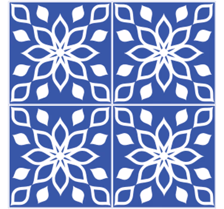 Underlag fliser med blomstermønster kvadratisk - Tenstickers