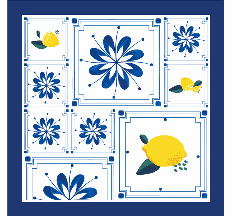 Sitron blomstermønster underlag fliser - Tenstickers
