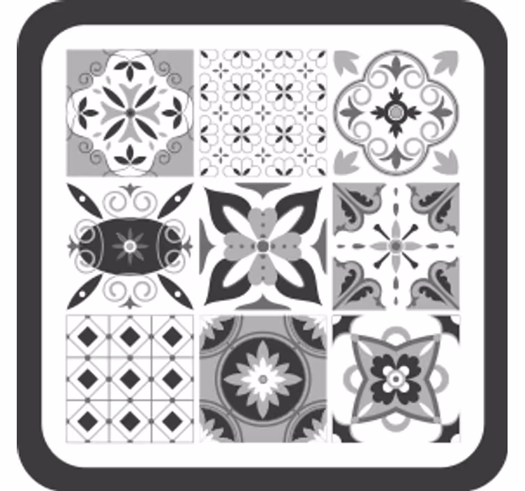 Geometriske blomsterdesign underlag - Tenstickers