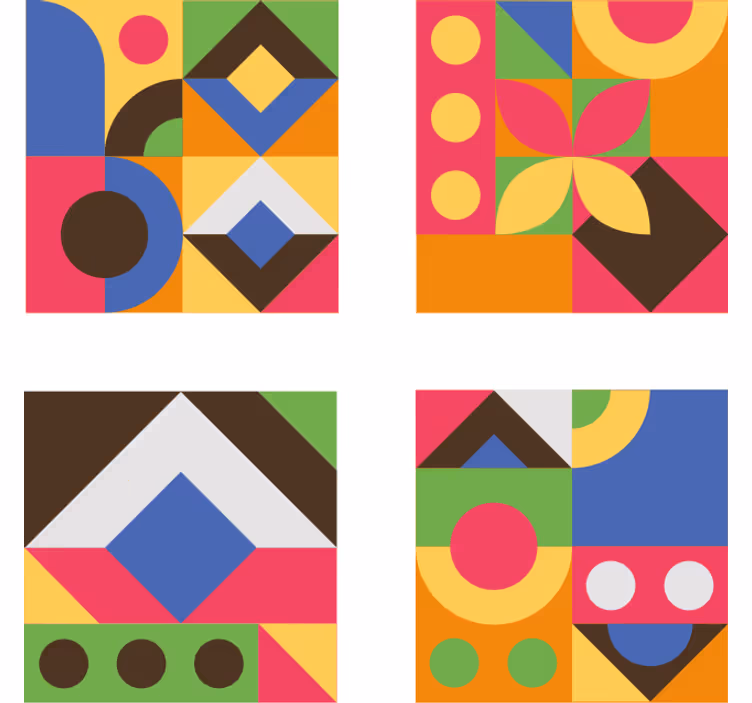 Fargerike geometriske former underlag - Tenstickers