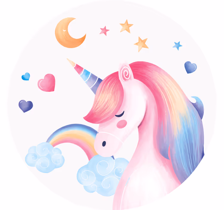 Rainbow unicorn flere glassbrikke - Tenstickers