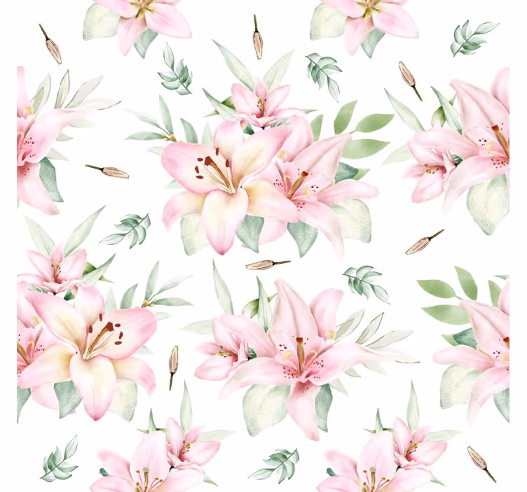 Floral mønster med liljer underlag - Tenstickers