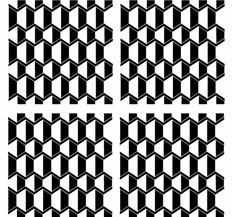 Underlag med geometrisk svart-hvitt mønster - Tenstickers
