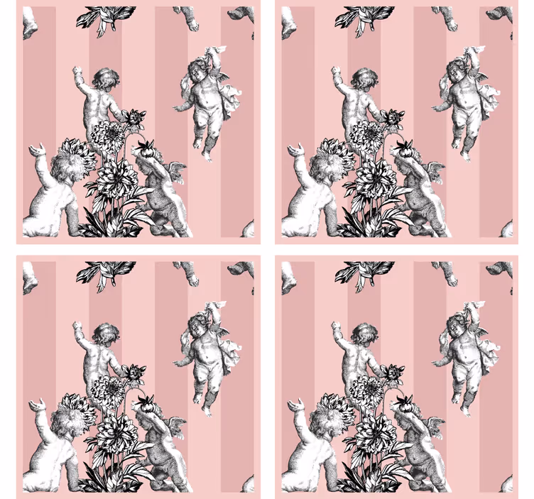 Kjeruber og blomstermotiv vintage underlag - Tenstickers