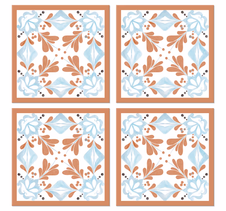 Floral middelhavsfliser underlag fliser - Tenstickers