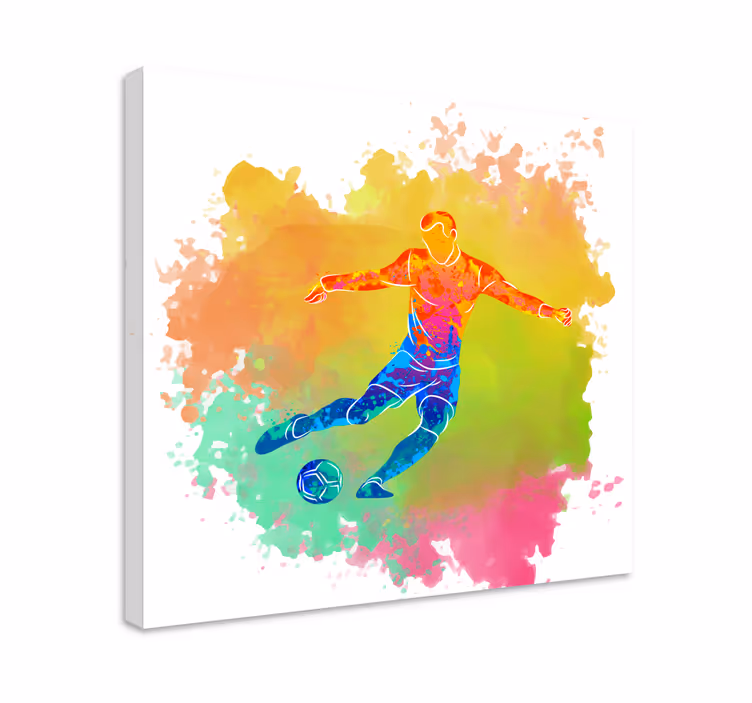 Dynamisk fotballaksjon sport lerretsbilde - Tenstickers
