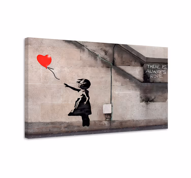 Jente med løpsk ballong kunst lerretsbilde - Tenstickers