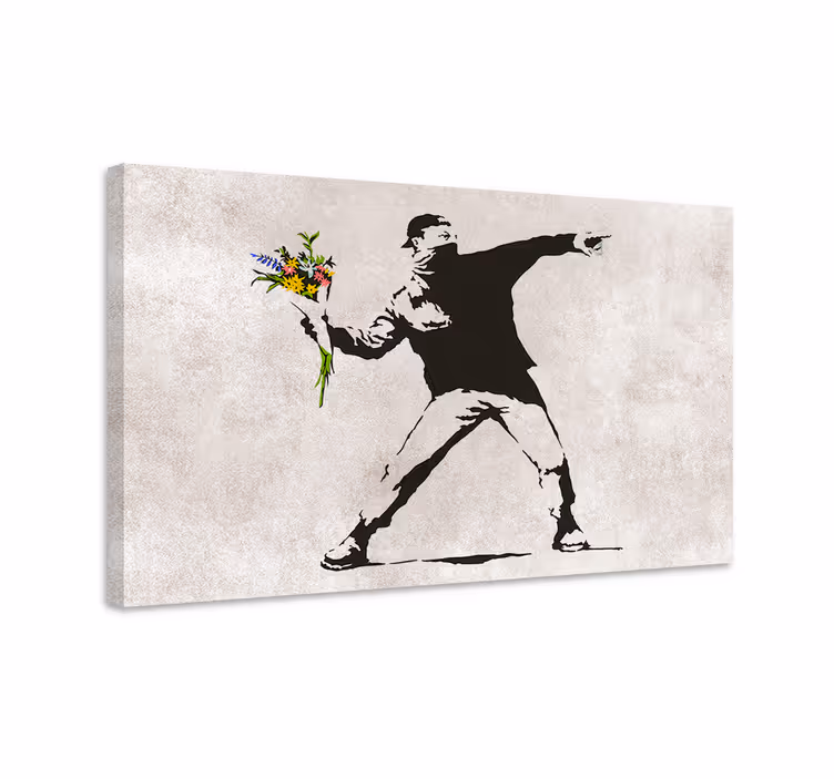 Kaste blomster kunst lerretsbilde - Tenstickers