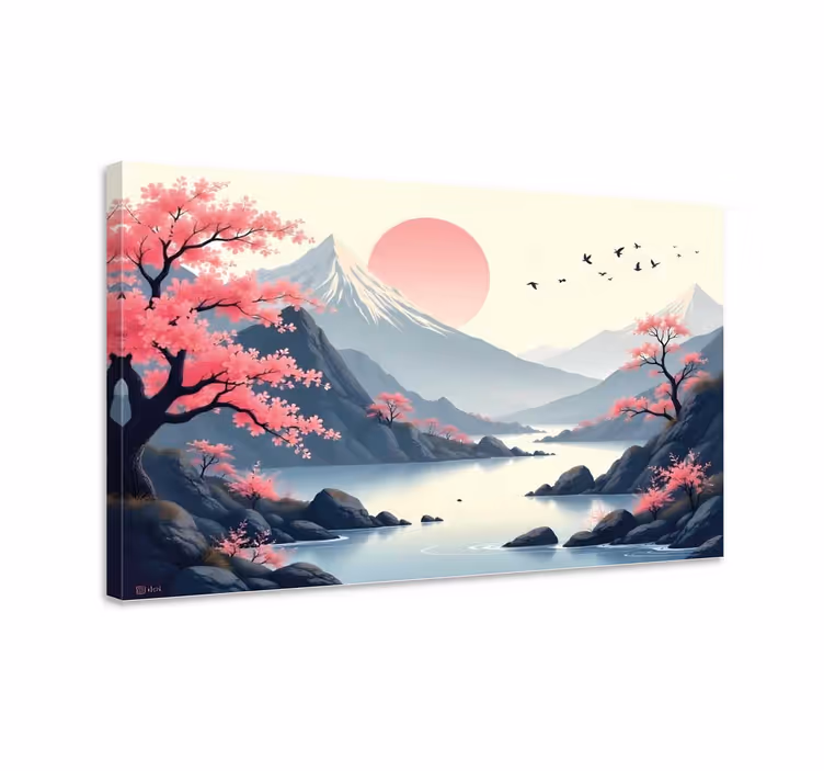 Japansk landskap landskaps lerretsbilde - Tenstickers
