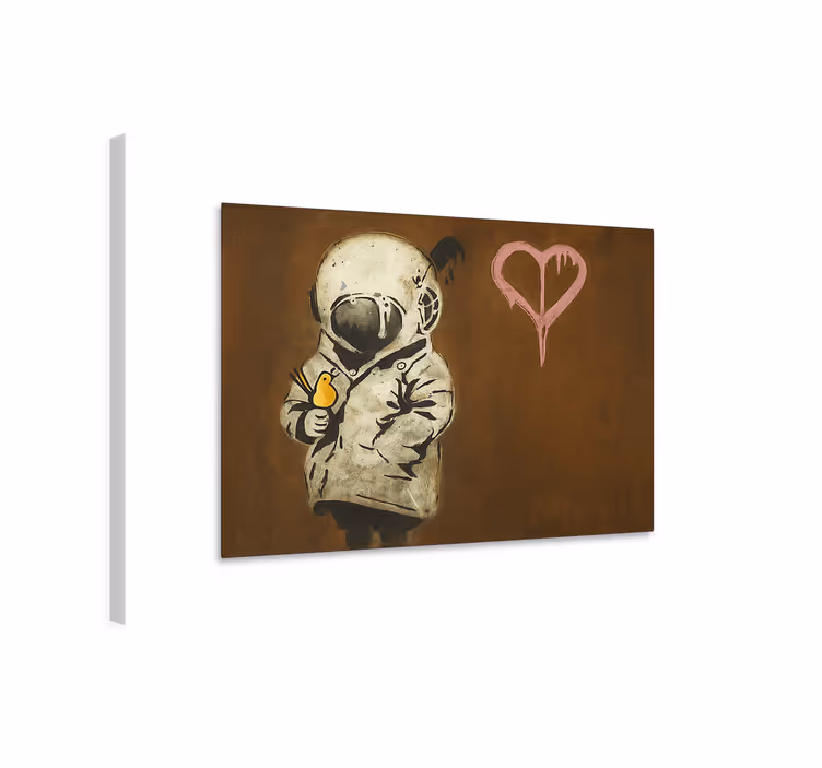 Romjente og fugl kunst lerretsbilde - Tenstickers