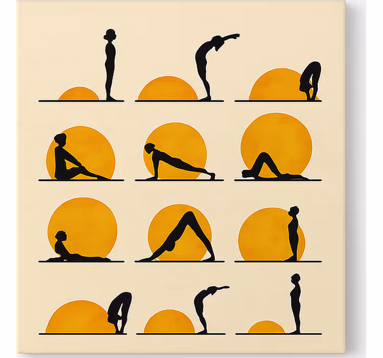 Solyoga-stillinger sport lerretsbilde - Tenstickers