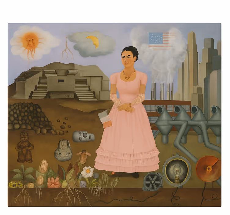 Frida khalo ved grensen kunst lerretsbilde - Tenstickers