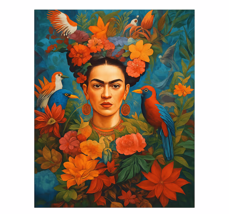 Frida kahlo eksotiske fugler kunst lerretsbilde - Tenstickers