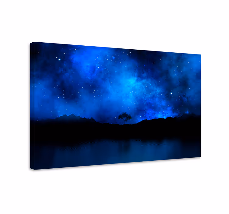 Blått lerretsbilde stellar nebula scene - Tenstickers