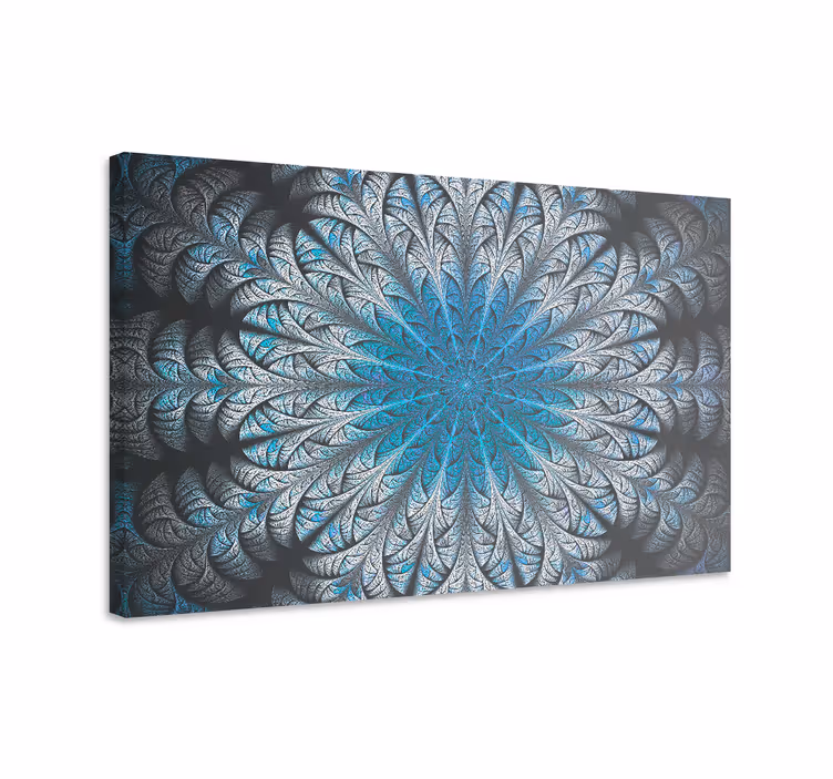 Blått lerretsbilde misty mandala - Tenstickers