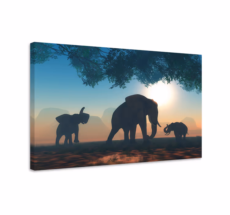 Elefant lerretsbilde vill elefant - Tenstickers