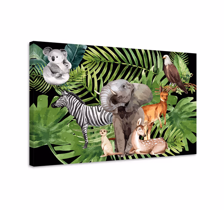 Elefant lerretsbilde dyrenes rike - Tenstickers