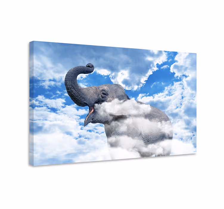 Elefant lerretsbilde elefanten i skyene - Tenstickers