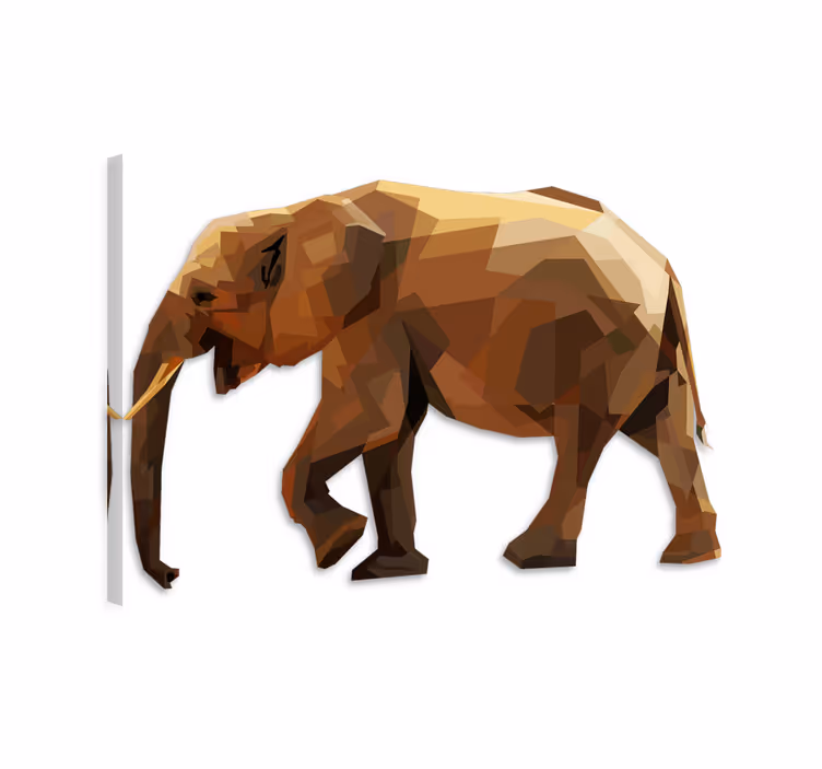 Elefant lerretsbilde geometrisk asiatisk elefant - Tenstickers