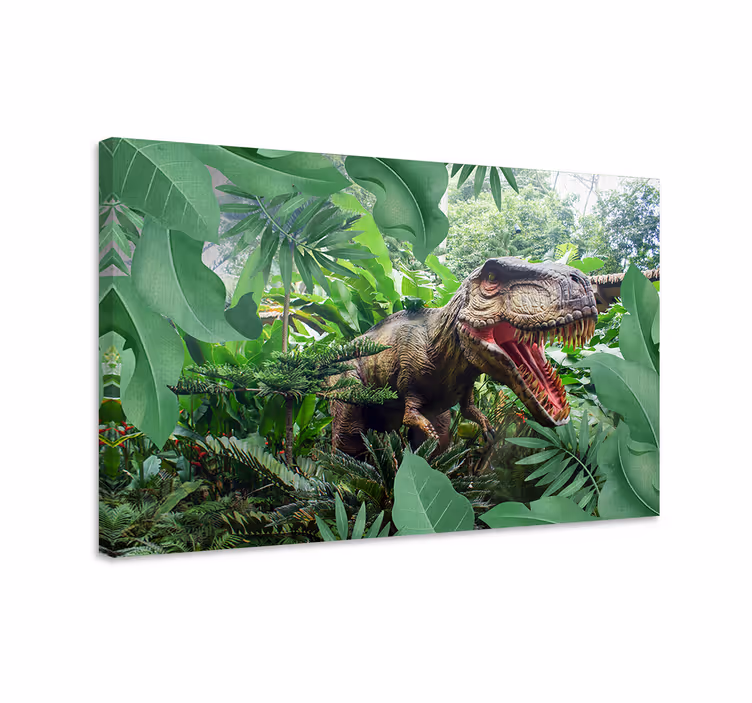 Dinosaurer lerretsbilde fotomural t rex - Tenstickers
