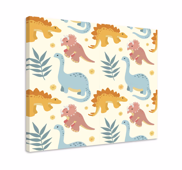 Minimalistisk stil dinosaurs lerretsbilde - Tenstickers
