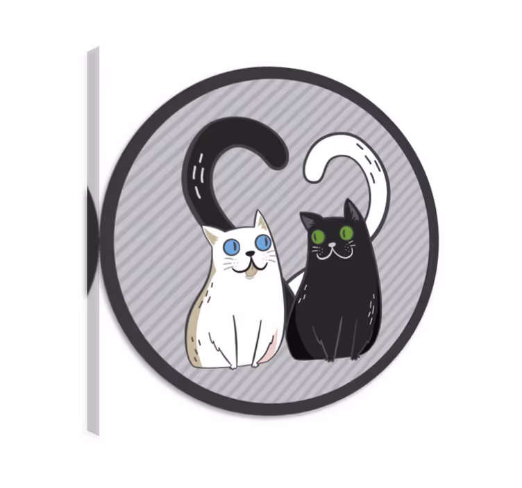 Katte lerretsbilde to katter med fargede øyne - Tenstickers