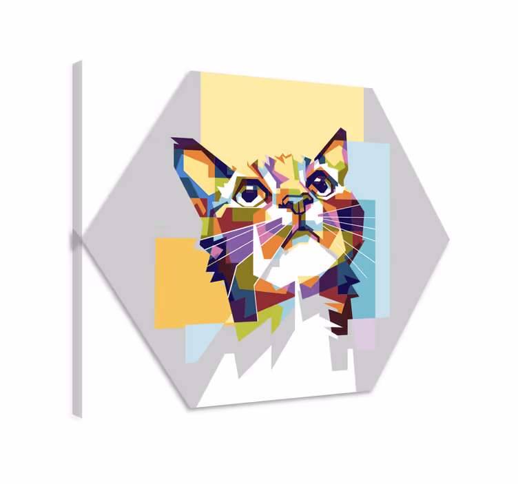 Katte lerretsbilde fargerik kattehåp - Tenstickers