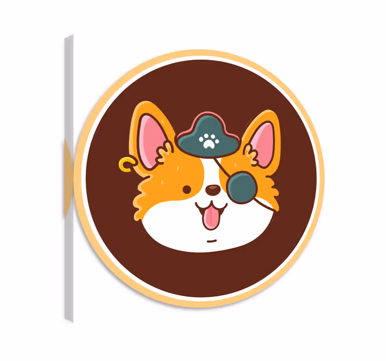 Katte lerretsbilde hund med øyelapp - Tenstickers