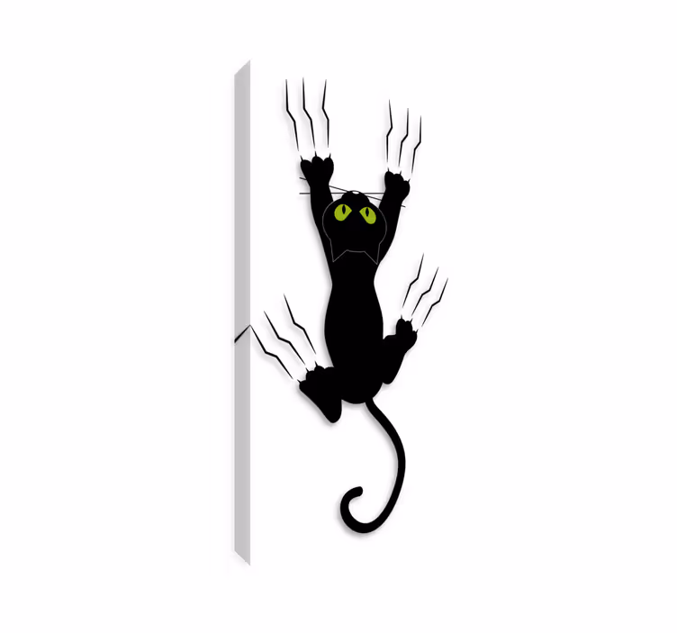 Katte lerretsbilde barnevennlig katt på veggen - Tenstickers