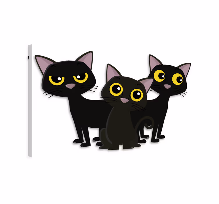 Katte lerretsbilde svarte katter - Tenstickers