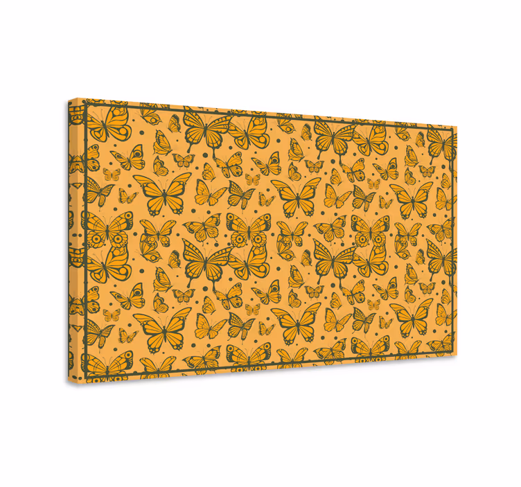 Lerretsbilde sommerfugl trendy mønster - Tenstickers
