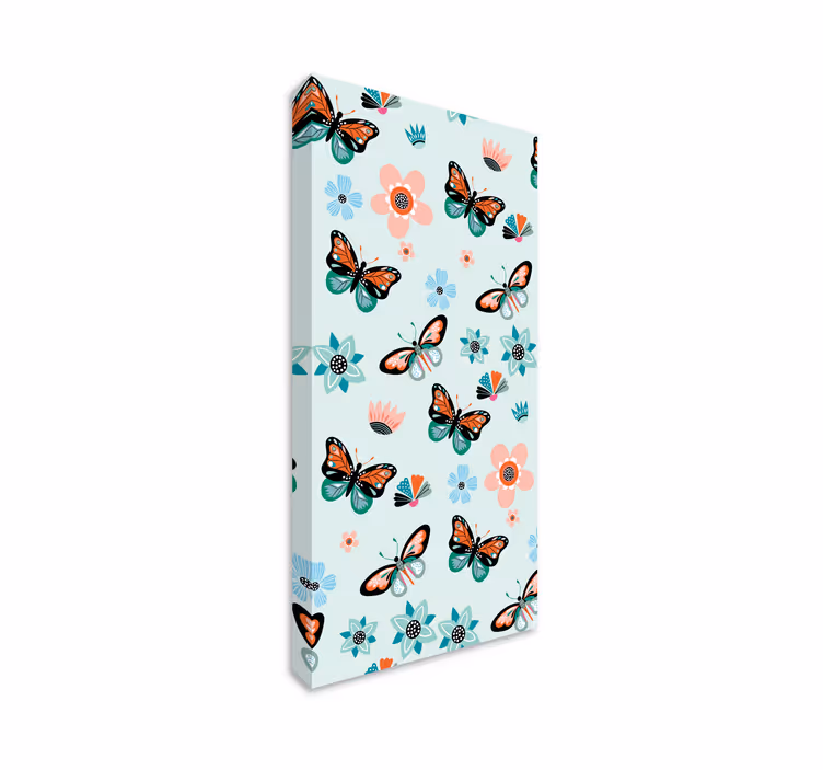 Lerretsbilde sommerfugl sommerfugler og blomster - Tenstickers