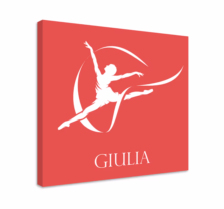 Personlig gymnast silhuett lerret - Tenstickers