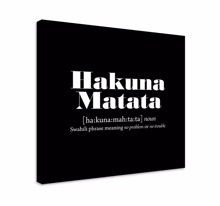 Hakuna matata som betyr sitat lerret vegg kunst - Tenstickers