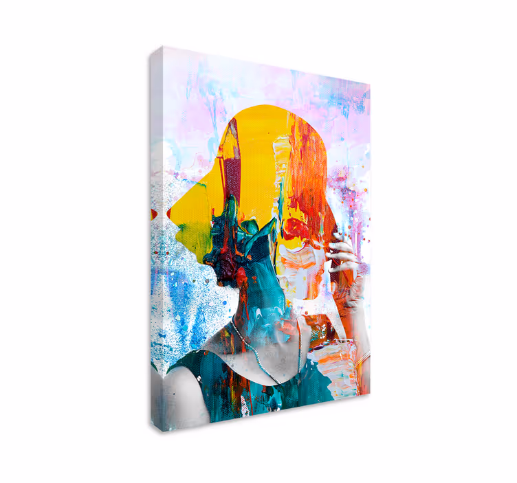 Fargerike kvinne kunst lerret kunsttrykk - Tenstickers