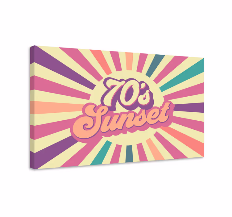 70-talls geometriske sol lerretstrykk - Tenstickers