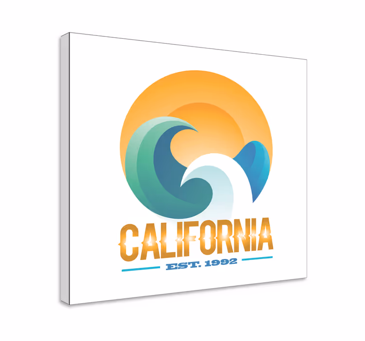 California surfe-emblem lerretsbilde seilere - Tenstickers
