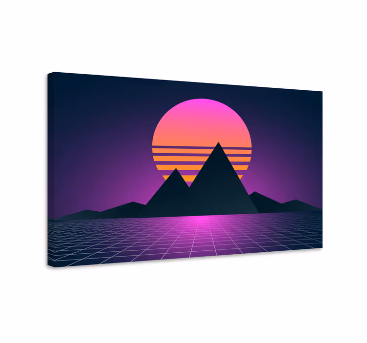 Vintage og retro sol landskap lerret - Tenstickers