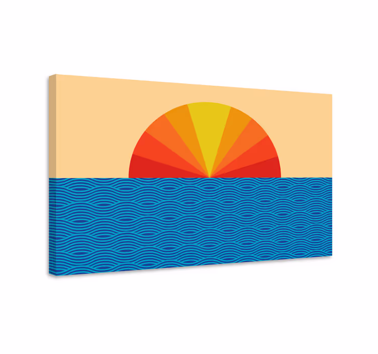 Solnedgangsrefleksjon lerretsbilde vintage - Tenstickers