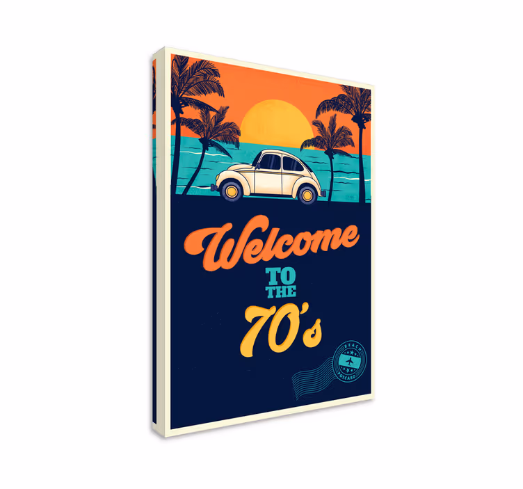 Velkommen til 70-tallets vertikale retro lerretskunst - Tenstickers