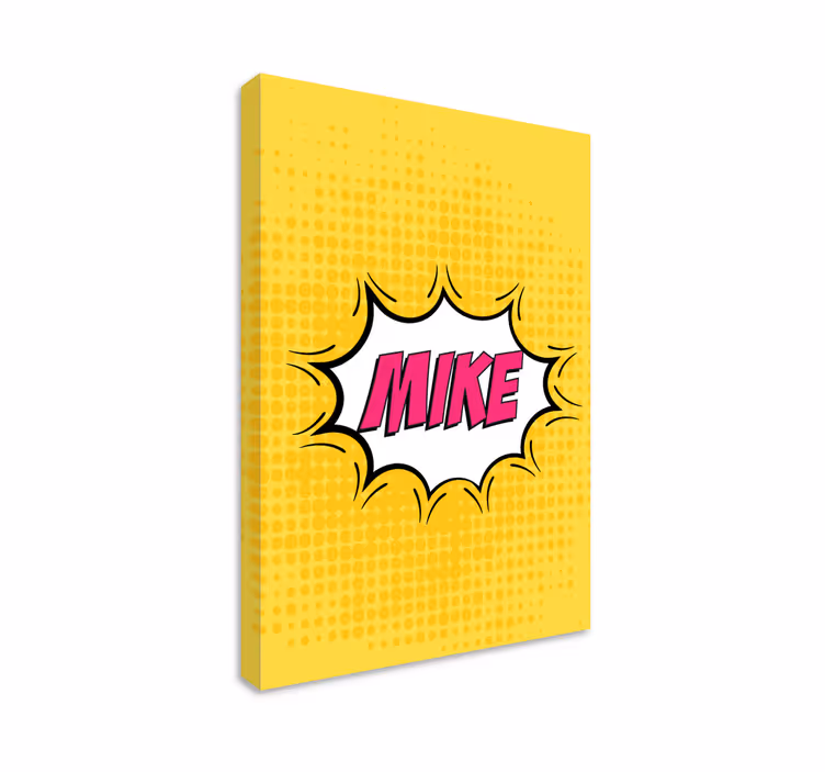 Tegneserie navn personlig lerret - Tenstickers