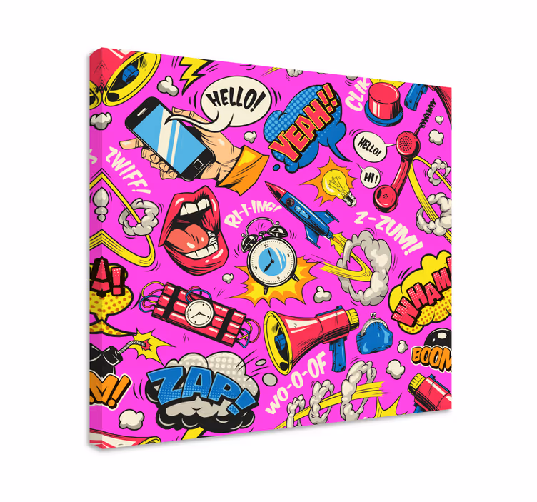 Lyse tegneserie lerret kunsttrykk - Tenstickers