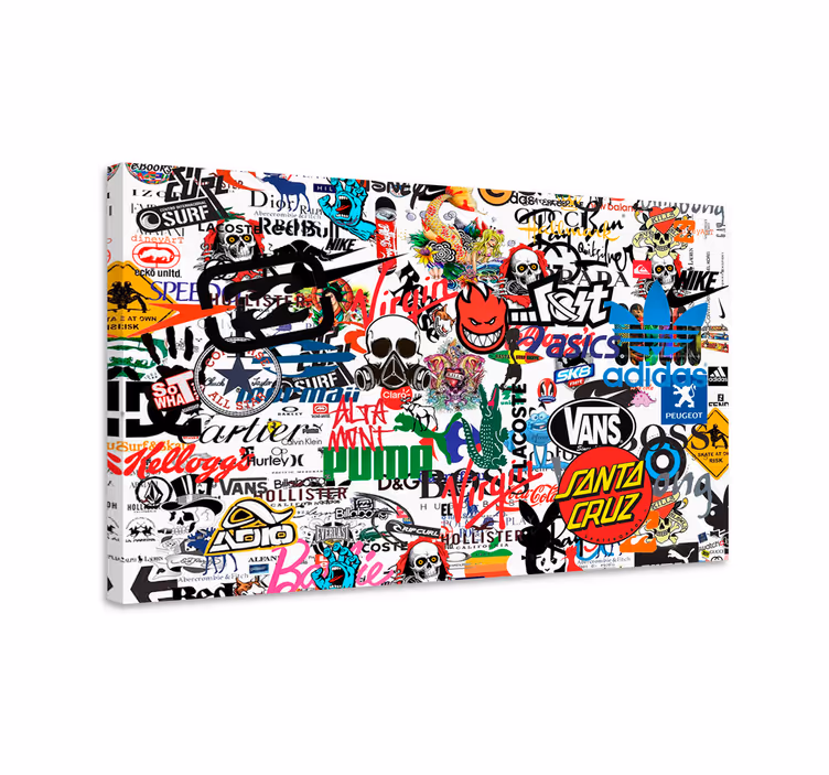 Berømt logo moderne lerret veggkunst - Tenstickers