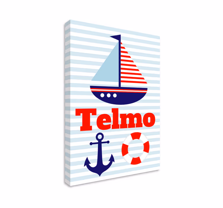 Infantil nombre tilpasses nautisk lerret - Tenstickers